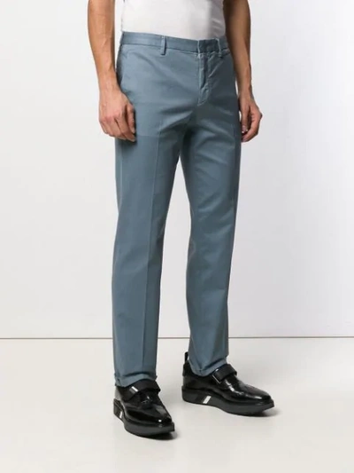 Shop Prada Pleated Tailored Trousers In Dark Cloud