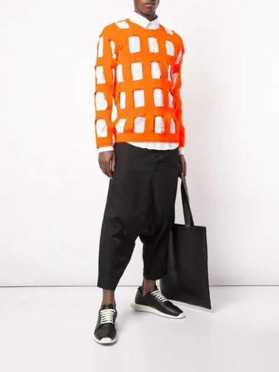 Shop Comme Des Garçons Homme Deux Open Net Longsleeved T-shirt In Orange