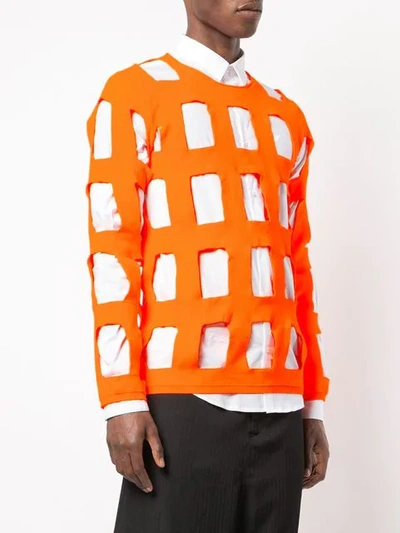 Shop Comme Des Garçons Homme Deux Open Net Longsleeved T-shirt In Orange