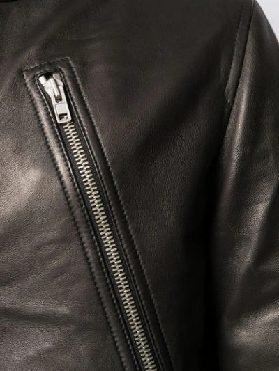 Shop Maison Margiela Fitted Leather Jacket In Black
