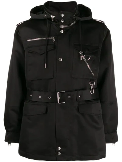 Shop Alexander Mcqueen Utility Parka Coat In Black