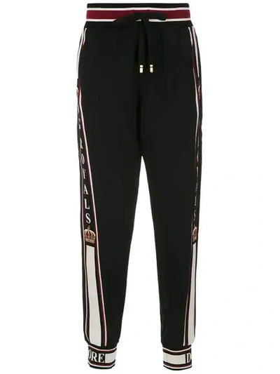 Shop Dolce & Gabbana Side Panelled Track Pants In Black