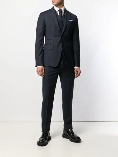Shop Dsquared2 Pinstripe Two Piece Suit In Blue