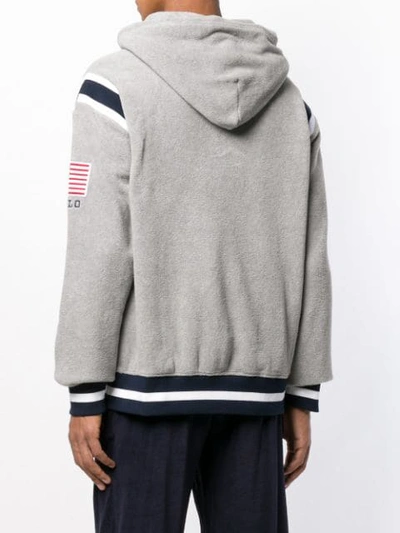 Shop Polo Ralph Lauren Usa Printed Hoodie In Grey