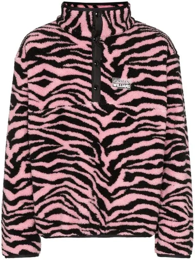 Shop Ashley Williams Juju Tiger Intarsia Fleece - Pink