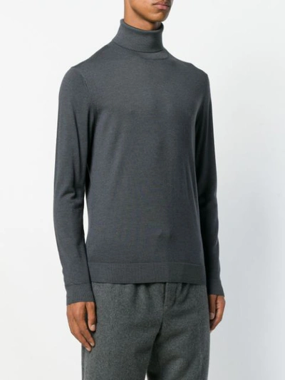Shop Altea Fine Knit Turtleneck Sweater - Grey