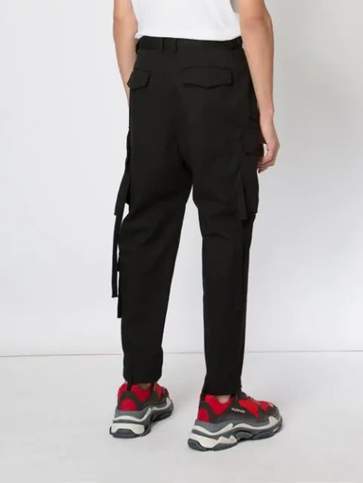 Shop Juunj Juun.j Cargo Pocket Tapered Trousers - Black
