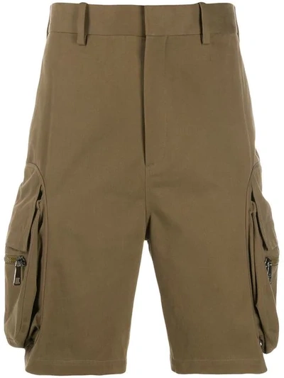 Shop Neil Barrett Cargo Shorts In Green