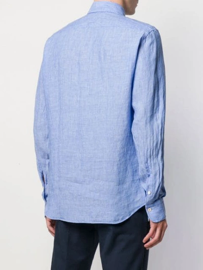 ALESSANDRO GHERARDI CRINKLE EFFECT BUTTON-UP - 蓝色