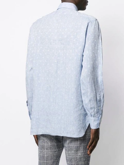 Shop Barba Polka Dot Shirt In Blue