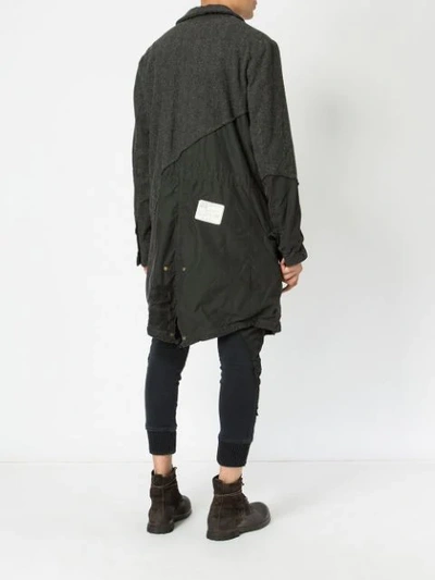 Shop Greg Lauren Herringbone Fishtail Parka Artist Coats In Grey