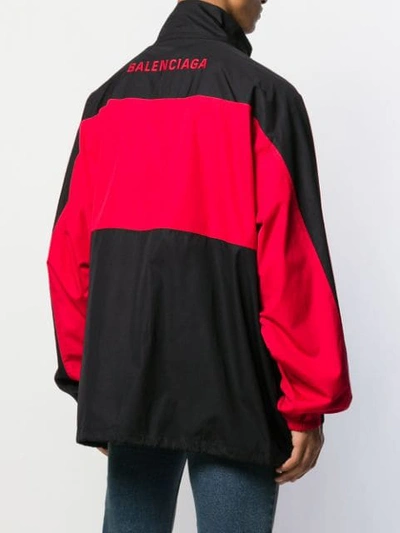 BALENCIAGA OVERSIZED FLEECE ZIP-UP JACKET - 黑色