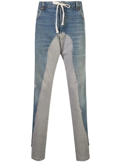 GREG LAUREN DRAWSTRING WAIST JEANS - 蓝色