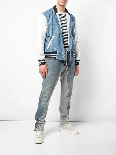 GREG LAUREN DRAWSTRING WAIST JEANS - 蓝色