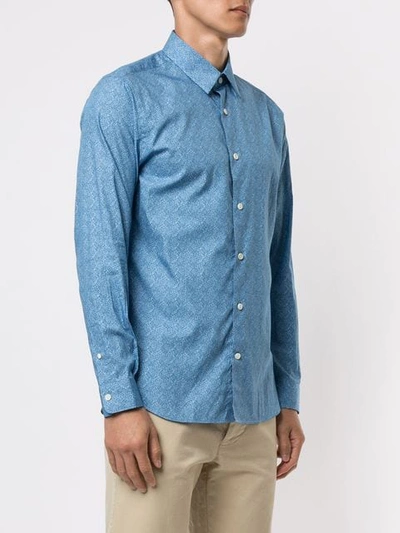 Shop Gieves & Hawkes Paisley Print Shirt In Blue
