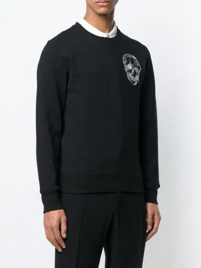 Shop Alexander Mcqueen Logo Skull Patch Sweatshirt In Black