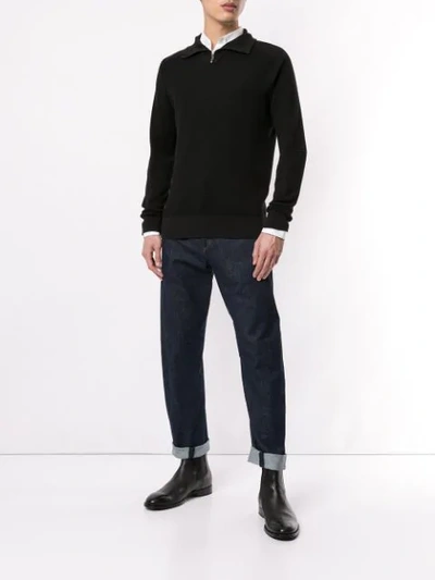 Shop Dolce & Gabbana Slim-fit Zip-up Pullover In Black