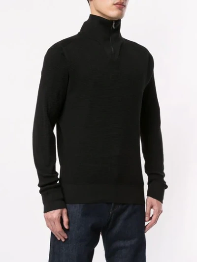 Shop Dolce & Gabbana Slim-fit Zip-up Pullover In Black