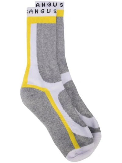 Shop Angus Chiang Colour Block Socks - Grey