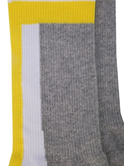 Shop Angus Chiang Colour Block Socks - Grey