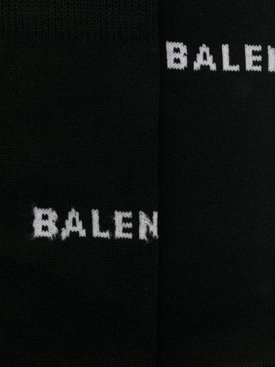 Shop Balenciaga Logo Printed Socks In Black