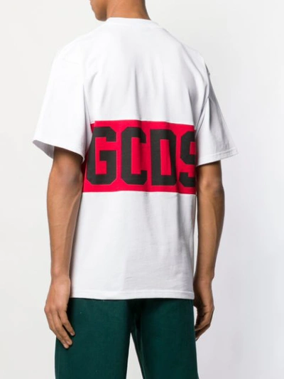 Shop Gcds Logo Stripe Print T-shirt - White