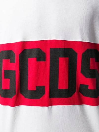 Shop Gcds Logo Stripe Print T-shirt - White