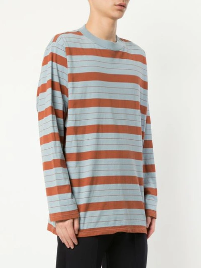 Shop Unused Long-sleeve Striped T-shirt - Blue