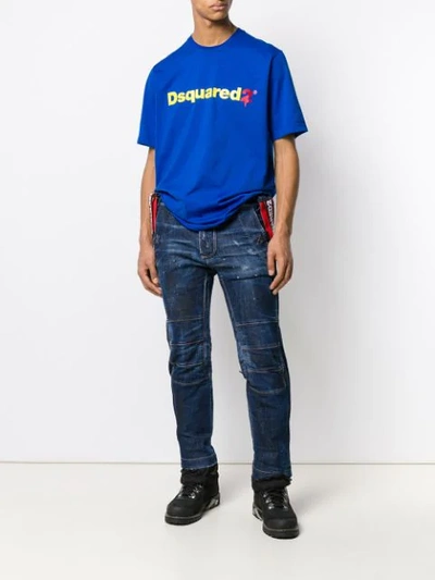 Shop Dsquared2 Logo Print T-shirt In Blue