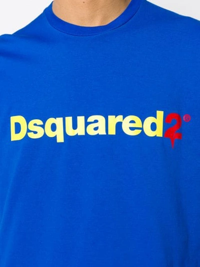 Shop Dsquared2 Logo Print T-shirt In Blue