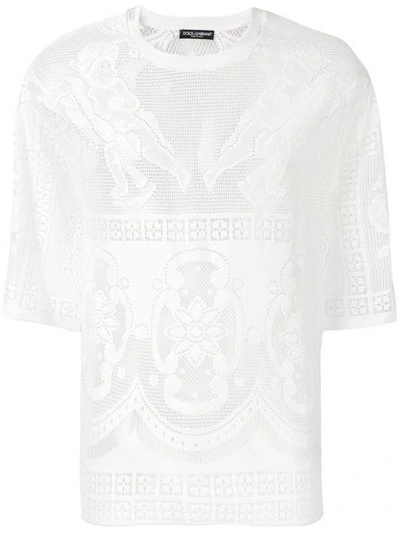 Shop Dolce & Gabbana Angel Embroidered T-shirt In White