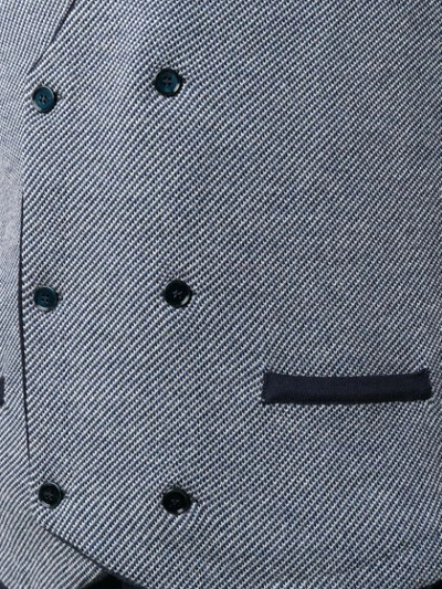 LARDINI DOUBLE-BREASTED FITTED WAISTCOAT - 蓝色