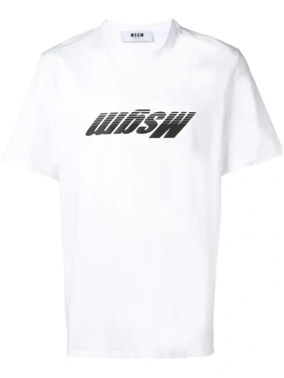 Shop Msgm T-shirt Mit Logo In White
