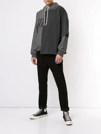 Shop Miharayasuhiro Deconstructed Hoodie In Grey