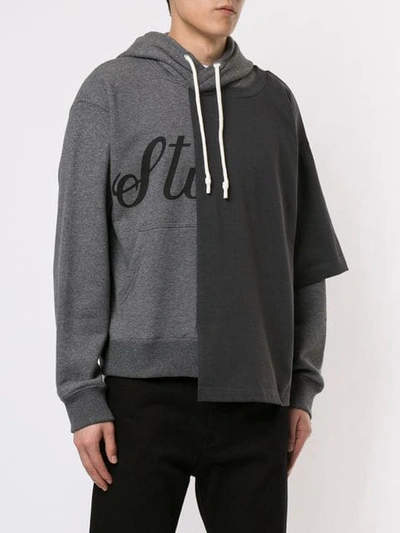 Shop Miharayasuhiro Deconstructed Hoodie In Grey