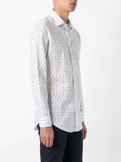 Shop Etro Micro Print Shirt In White