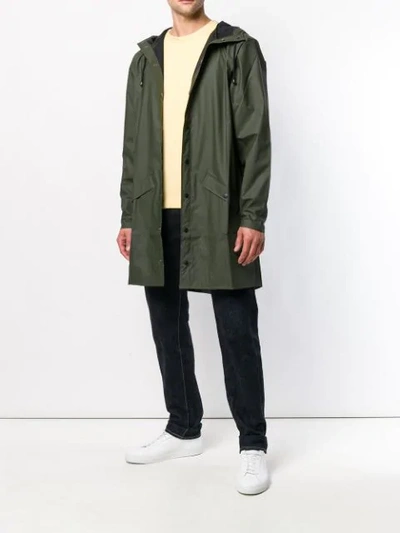 Shop Rains Water-resistant Hooded Coat In Green