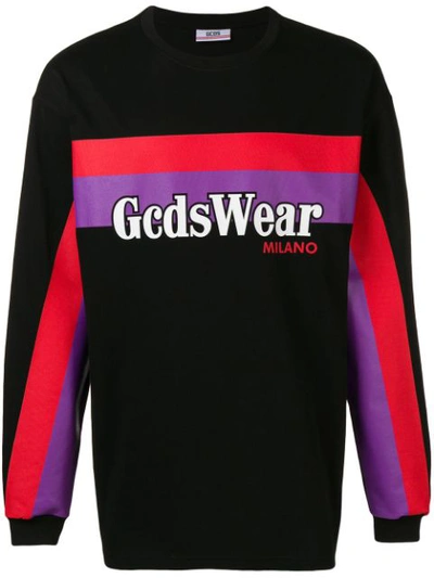 Shop Gcds Logo Printed Sweatshirt - Black