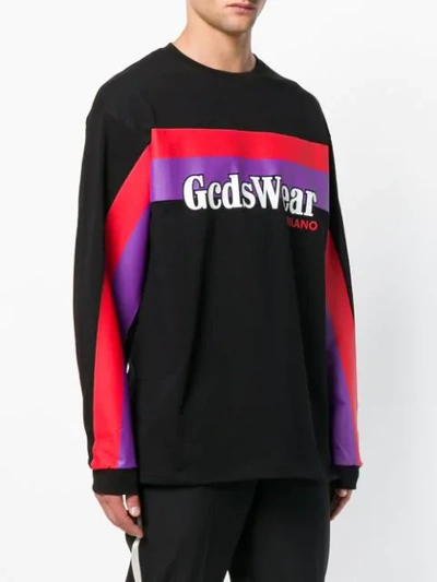 Shop Gcds Logo Printed Sweatshirt - Black