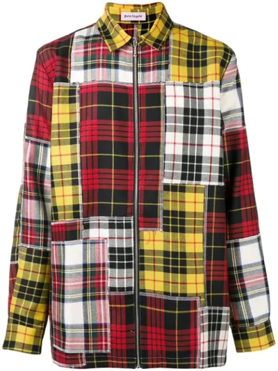 Shop Palm Angels Check Colour-block Shirt In Red