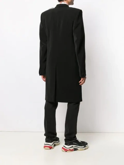 Shop Balenciaga '80s Shoulder Coat In Black
