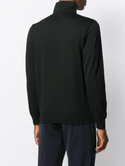 Shop Paul & Shark Zipped Sweatshirt In Black