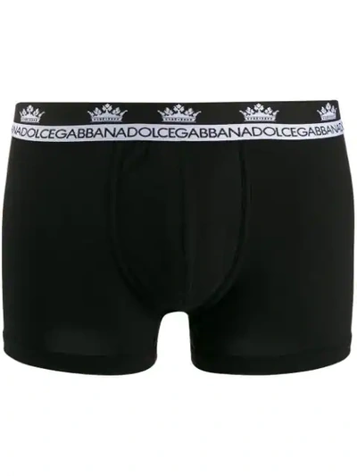 Shop Dolce & Gabbana Crown And Logo Briefs In Black