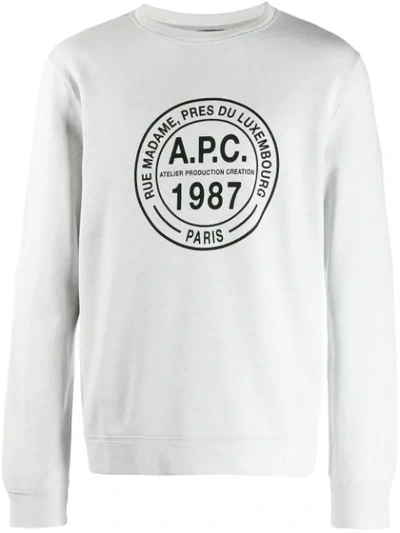 Shop Apc Logo Print Jumper In Grey