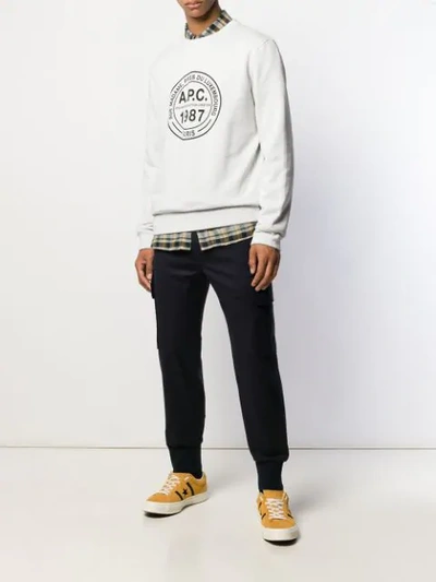 Shop Apc Logo Print Jumper In Grey