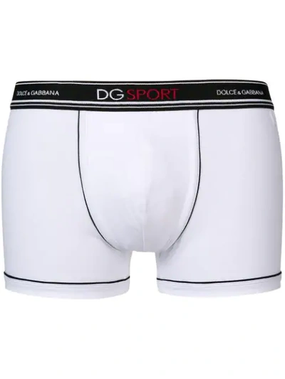 Shop Dolce & Gabbana Dg Sport Waistband Boxers In White