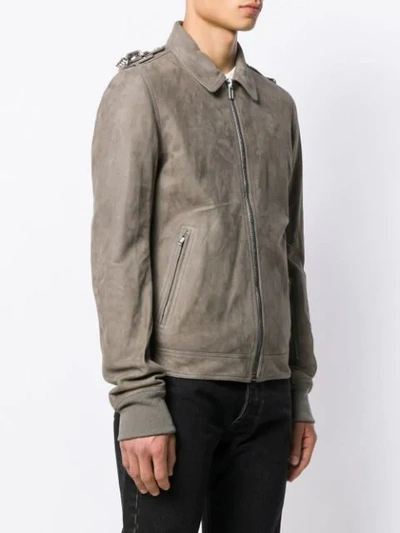 Shop Rick Owens Biker Jacket In Neutrals