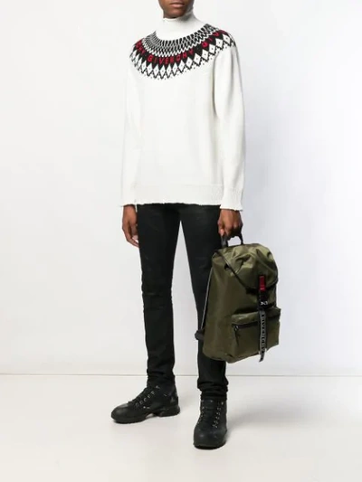 Shop Givenchy Roll Neck Logo Sweater In White