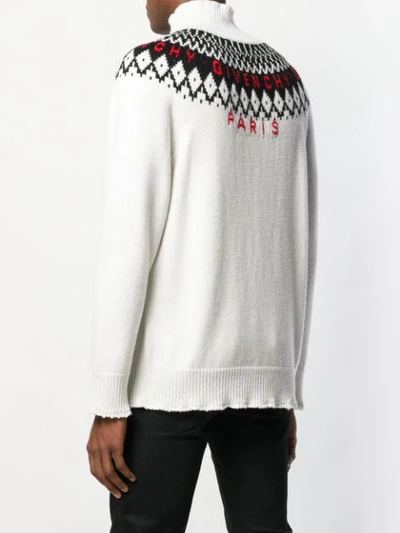 Shop Givenchy Roll Neck Logo Sweater In White