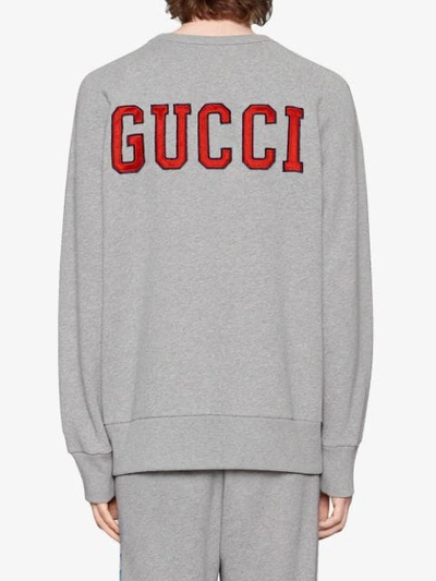 Shop Gucci Sweatshirt With La Angels™ Patch In Grey